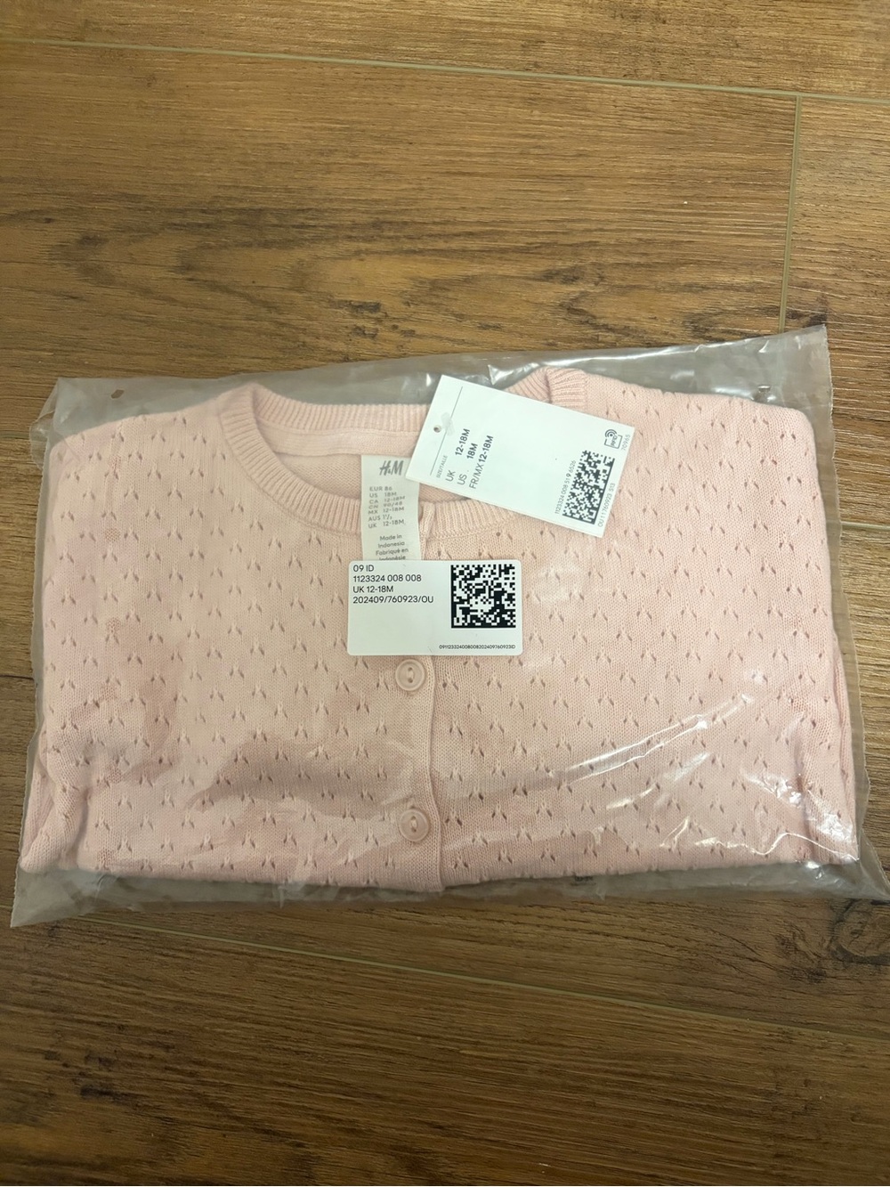 Toddler Girl H&M Light Pink Knit Button-Front Cardigan